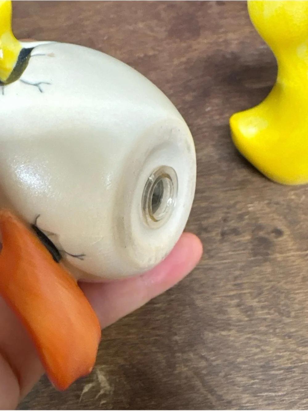 Vintage Yellow Ceramic Duck Salt and Pepper Shaker Set